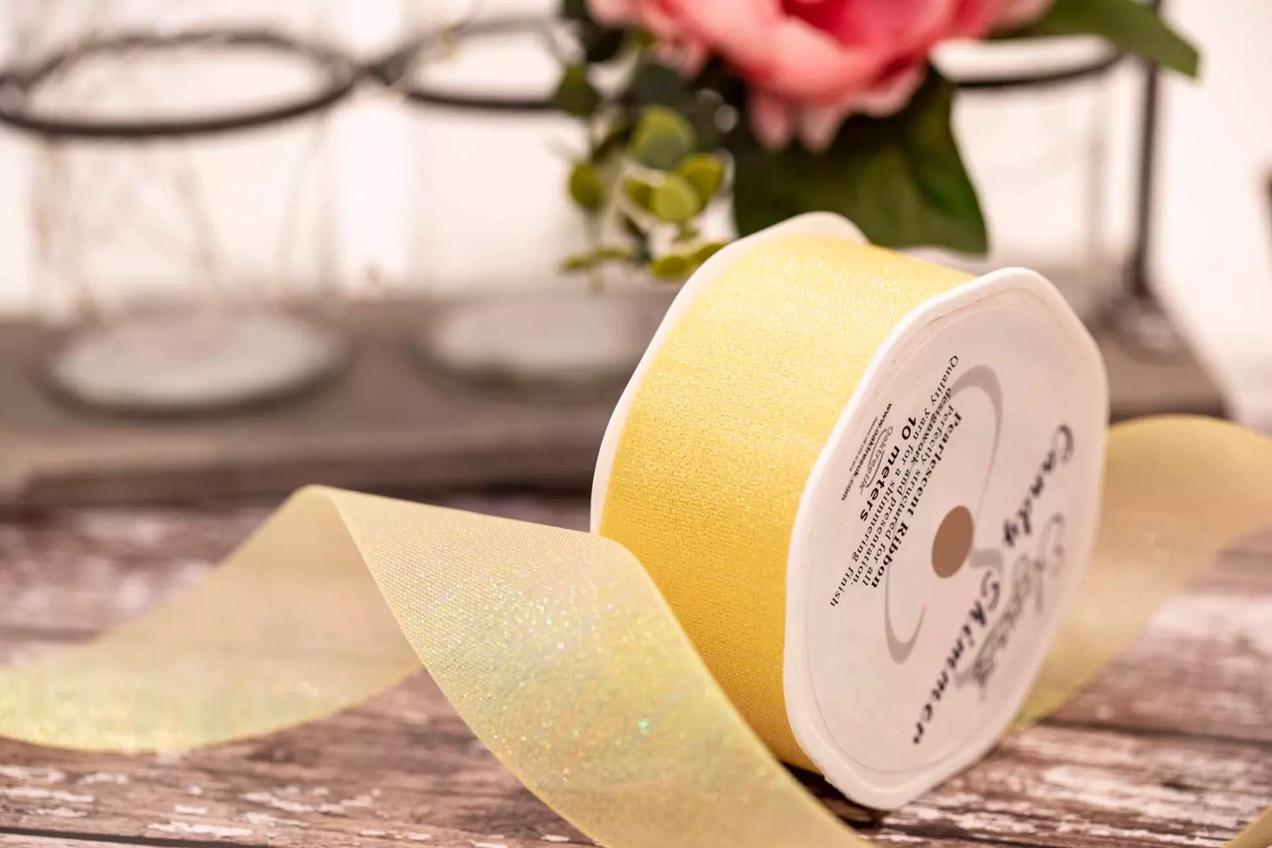 Lemon Iridescent shimmer ribbon