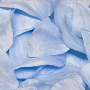 Box Of 164 Light Blue Fabric Rose Petals