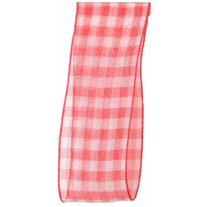 Sheer Gingham Ribbon Col: Red 15mm