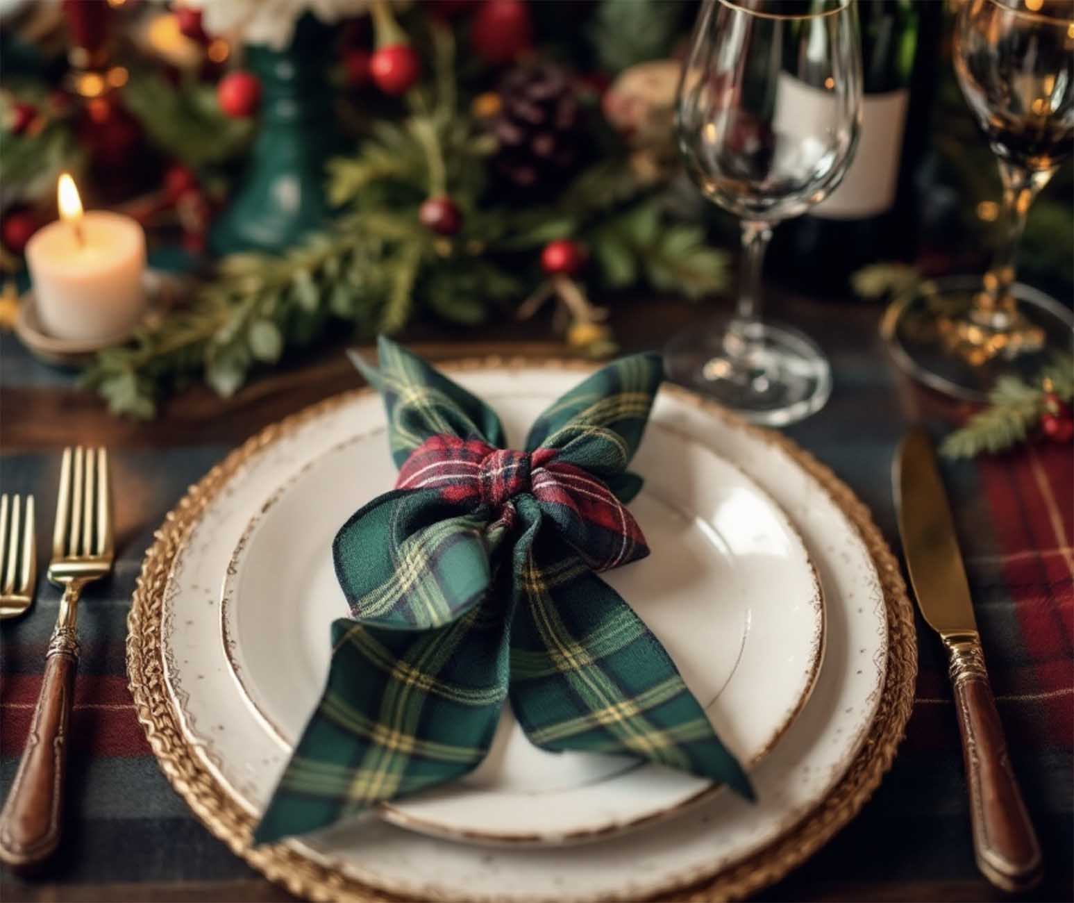 tartan Ribbon Placesetting